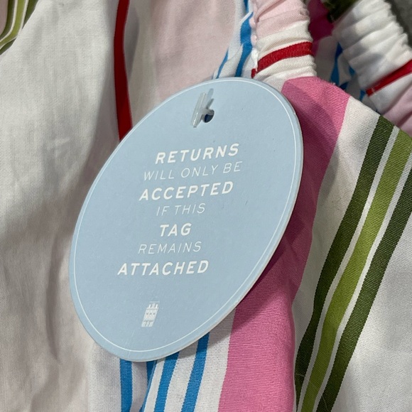 NWT Hill House The Isabella Top With Rainbow Stripe Puff Sleeve - SZ M - Picture 3 of 8